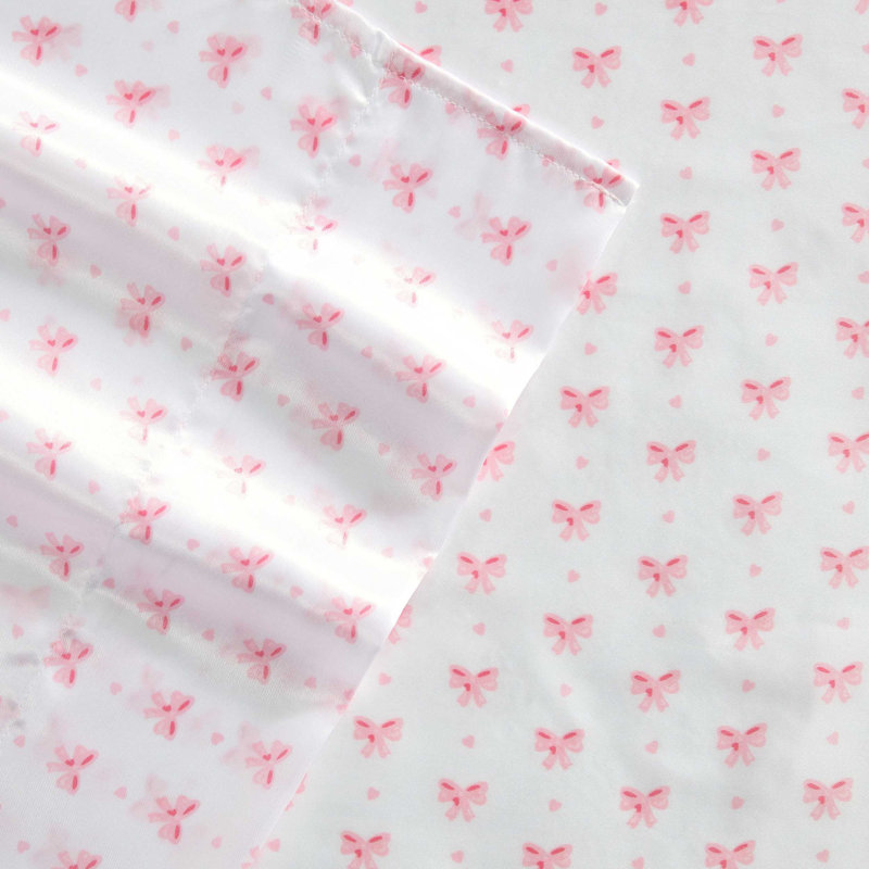 Ensemble de draps Laura Ashley, Ensemble de draps pour grand lit avec 2 taies d'or, Cœur de moi Rose