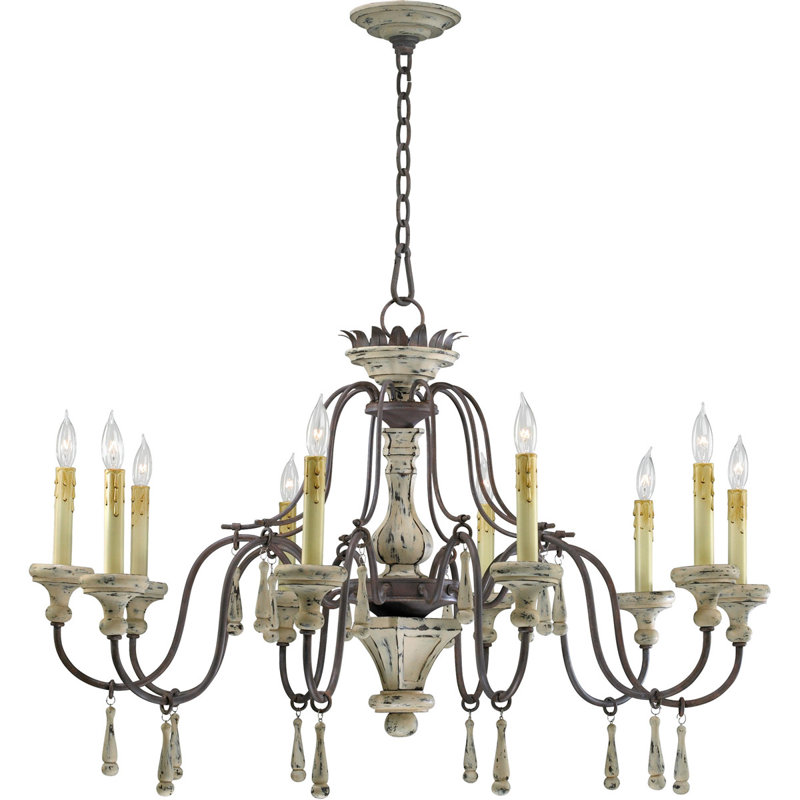 Lustree 10 lumières façon bougie classique/traditionnel Provence