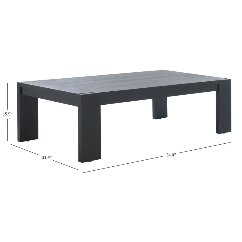 Nikole Rectangle Wood Coffee Table, Black