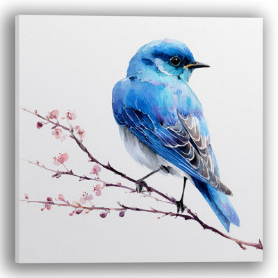 Art mural sur toile perchée Bluebird Blossom