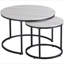 Ensemble de 2 tables gigognes rondes empilables avec cadre en métal pour le salon