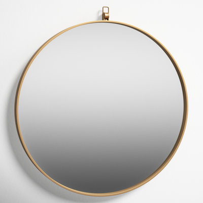 Cassie Metal/Manufactured Wood Round Wall Mirror