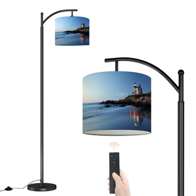 Lampe sur pied à arc avec abat-jour réglable