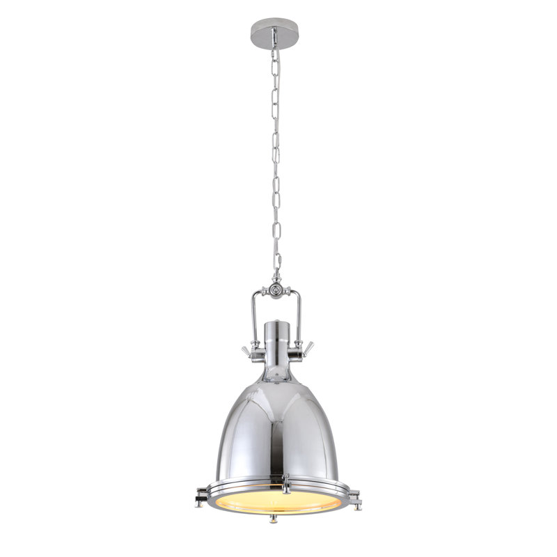 Transitional 1 Light Chrome Bell Pendant