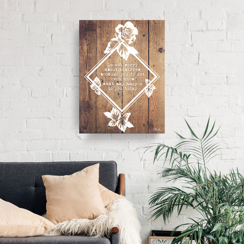 « Not worry », impression sur toile tendue, H 16 po x l 12 po x P 1,5 po