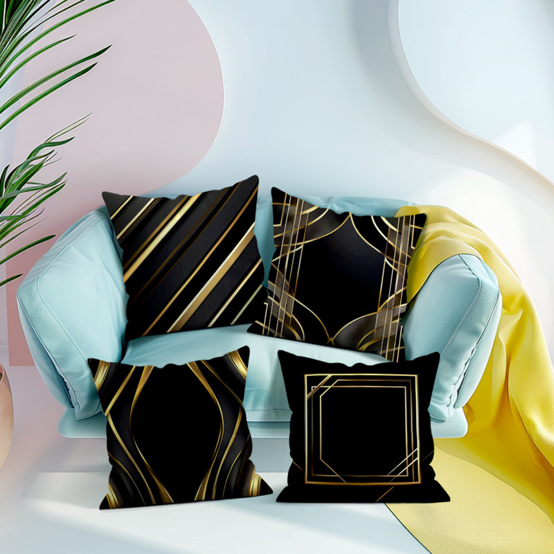 4 Pcs Geometric Pattern Decorative Pillow Covers