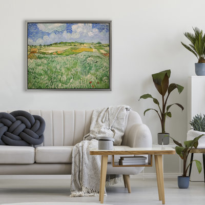 Plain Near Auvers Painting Floating Frame, design by Vincent Van Gogh