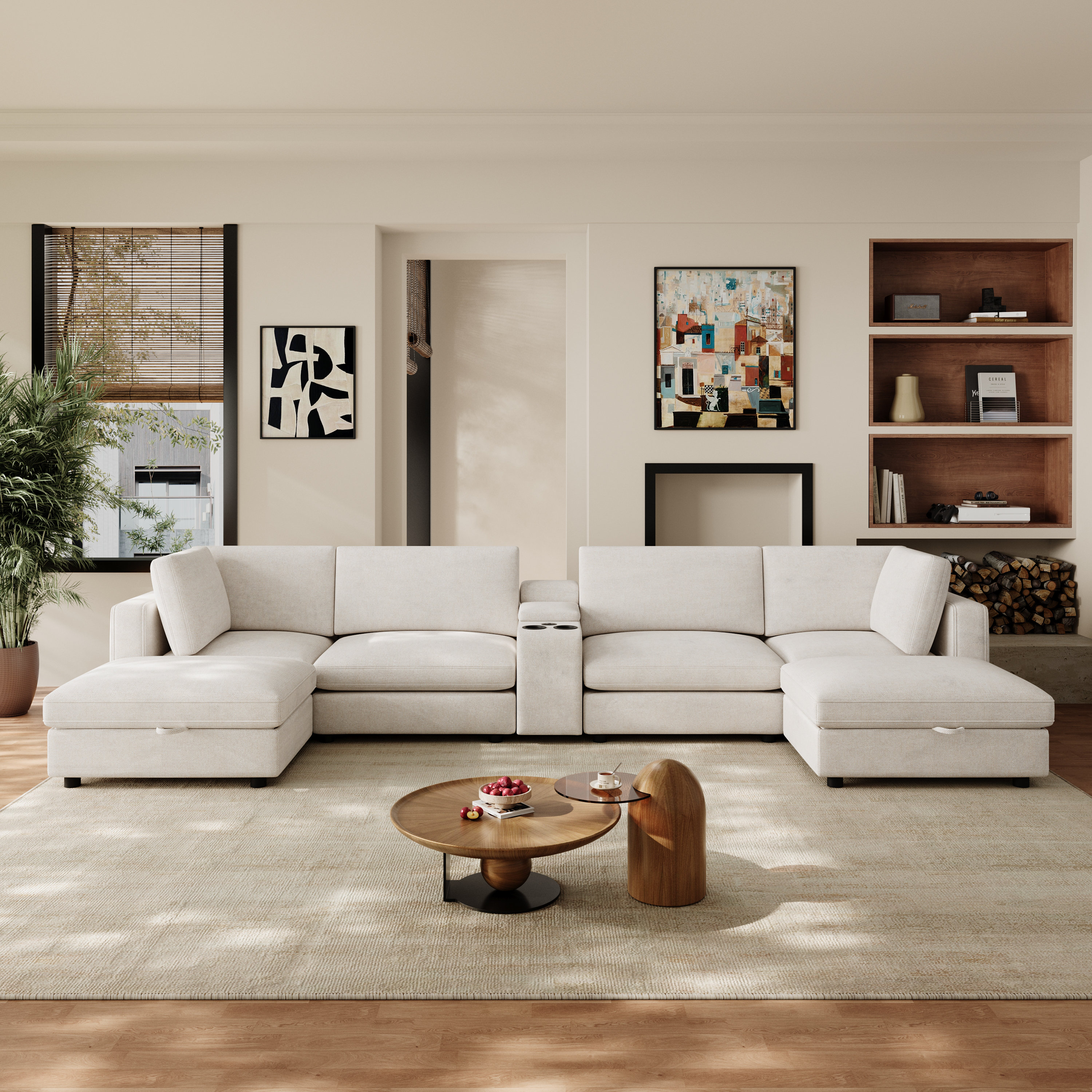 Latitude Run® 6 Piece Modular U - Shaped Sectional Sofa 163'' Oversized ...