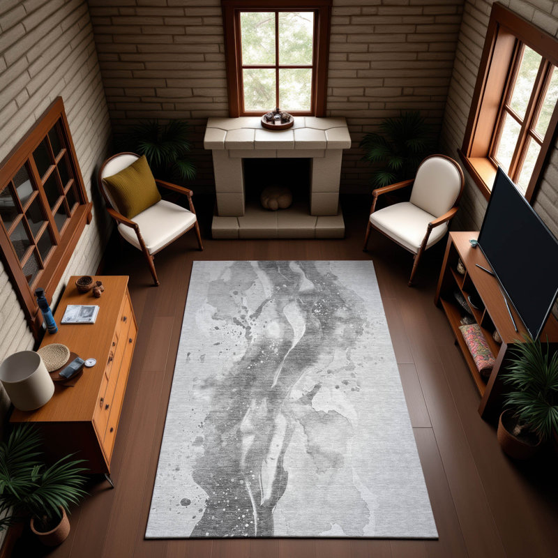 Premium Machine Washable Sykora AMF1523 Abstract Rug, Rectangle 9' x 12'