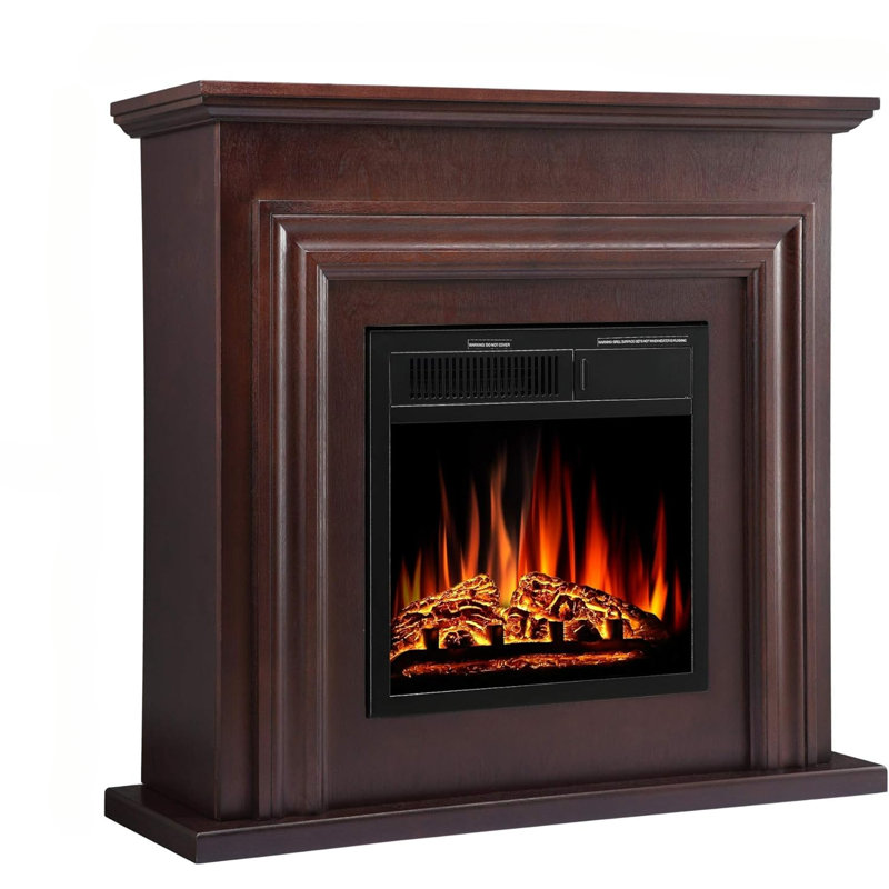 Cowsar 36.17'' TV Stand With Fireplace Included with Remote Control, Adjustable Flame,Brown, Brown