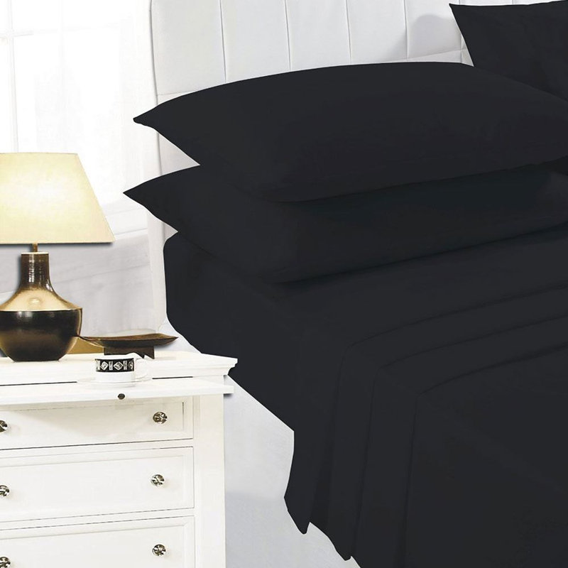 Rebrilliant Cotton Blend Fitted Sheet, Single, Black