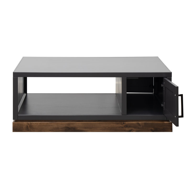 Table basse 48 po avec portes et rangement ouvert Katoria, Noir