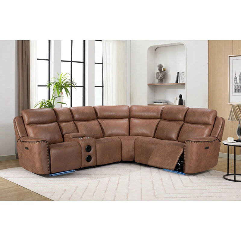 Canapé modulaire Reigate, Mélange de polyester brun