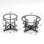 3 Piece Tempered Glass Surface Coffee Table Set, Decor Coffee Table Round End Side Table with Sturdy Construction for Living Room,Rustic Black