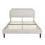 Structure de lit simple en lin avec tête de lit capitonnée à boutons Relexhoon Relexhoon, lit plateforme avec support en lattes de bois-790951559-790951578