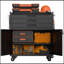 Armoire à outils roulante en métal 34,3 po - Rangement de garage robuste avec portes verrouillables et 3 tiroirs, organisateur d'établi mobile pour garage, atelier, maison