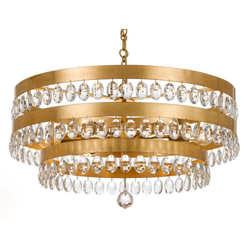 Swanner 6 - Light Dimmable Tiered Chandelier, Gold