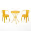 Yellow Powder-coated Iron Bistro - 3 Pc Kd Metal For Courtyard Use Outdoor Relaxation