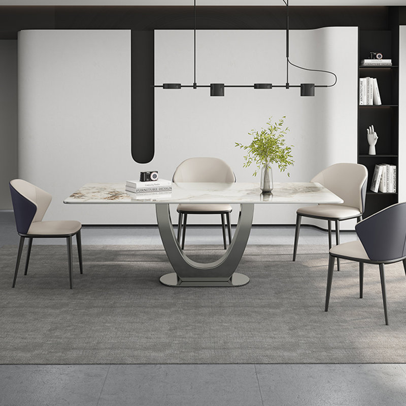 6 - Person Pedestal Dining Set, 29.53"H x 70.87"L x 35.43"W, table and 8 chairs
