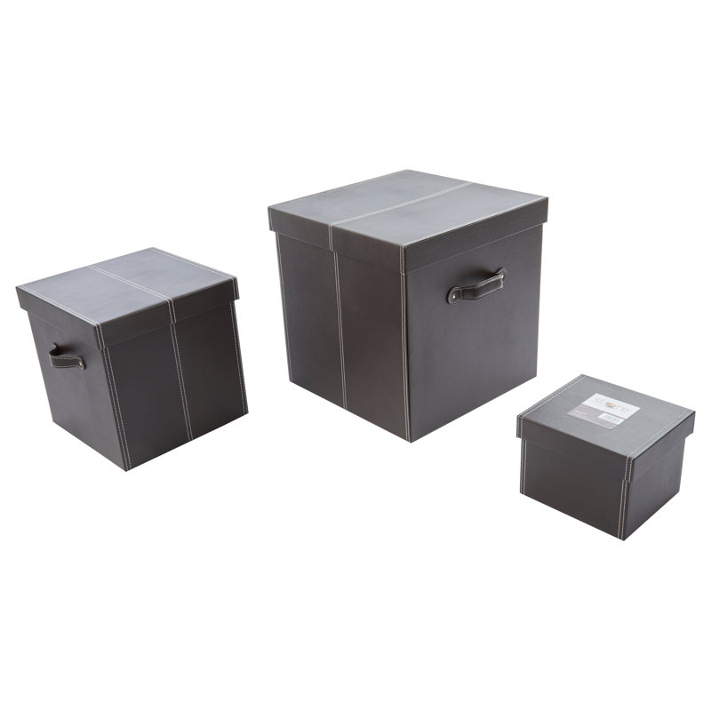Marlow Home Co. Leather Decorative Bin