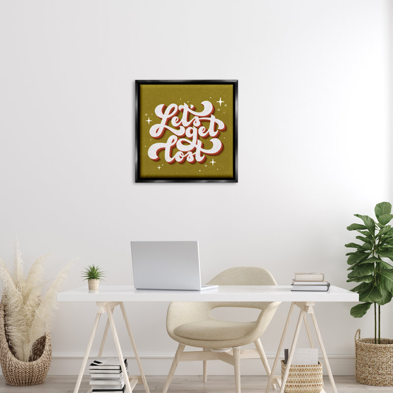 Cadre flottant Let Let Lost Retro, design par Sarah Hickman, H 25 po x l 25 po, Cadre flottant noir de jais