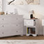 Ensemble de chambre à coucher 3 pièces, commode 6 tiroirs et deux tables de chevet avec poignées en métal