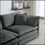Canapé pour causeuse moderne en tissu pour salle de séjour, canapé rembourré 2 places à assise profonde de grande taille avec 4 coussins, chenille grise-12729241