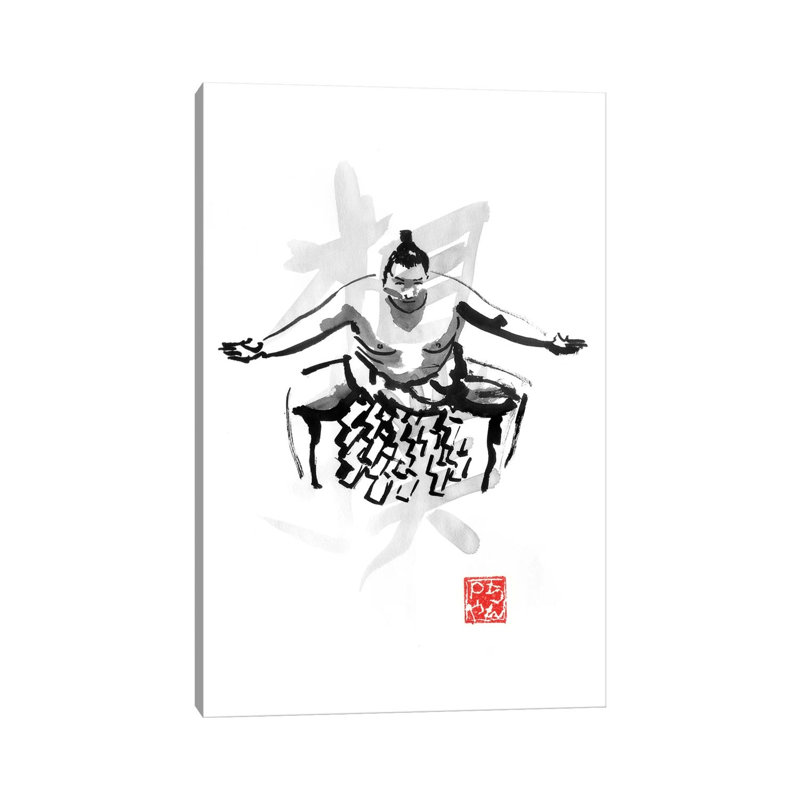 Sumo by Péchane - Painting on Canvas, 30.48 cm H x 45.72 cm W, Wrapped Canvas