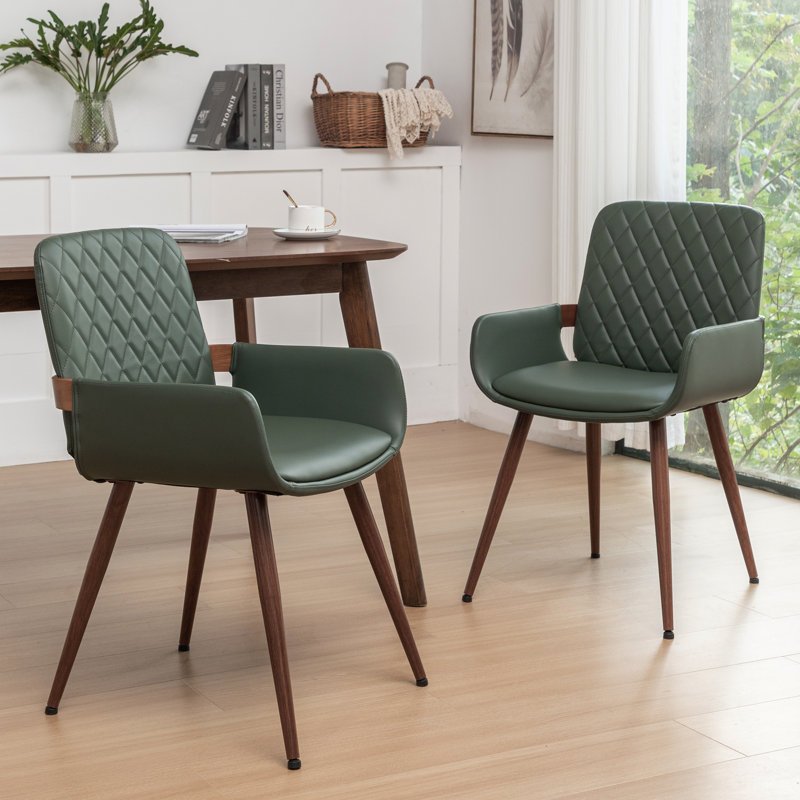 Chaises de salle à manger rembourrées Kopelynn, Vert