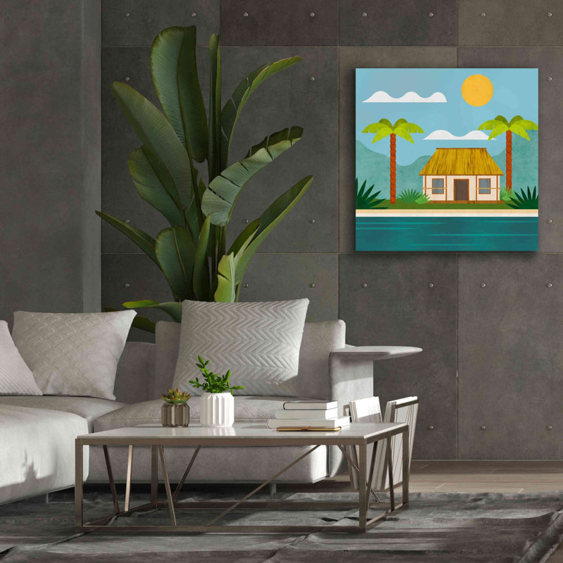 «Tropical Island Hideaway» par Andrea Haase, estampe numérique sur toile, H 37 po x l 37 po x P 1,5 po