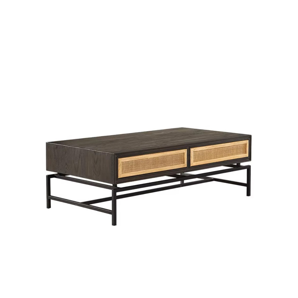 Creature B Comforts Simple retro rattan woven solid wood tea table ...