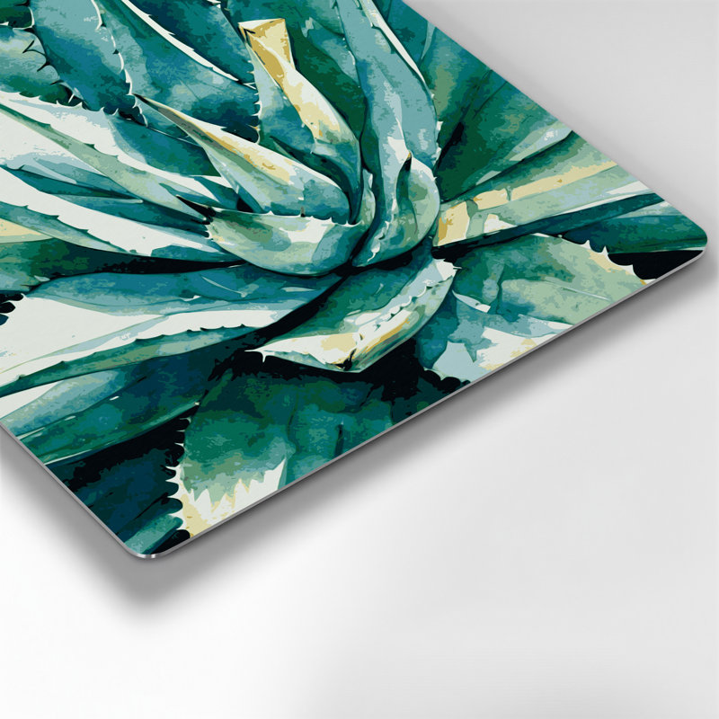 Aquarelle botanique 56, art mural en métal vert, H 12 po x l 12 po