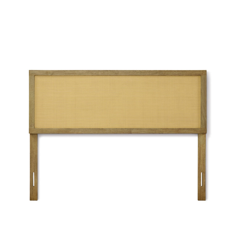 Alrik Solid Wood and Rattan Panel Headboard, Queen, Queen