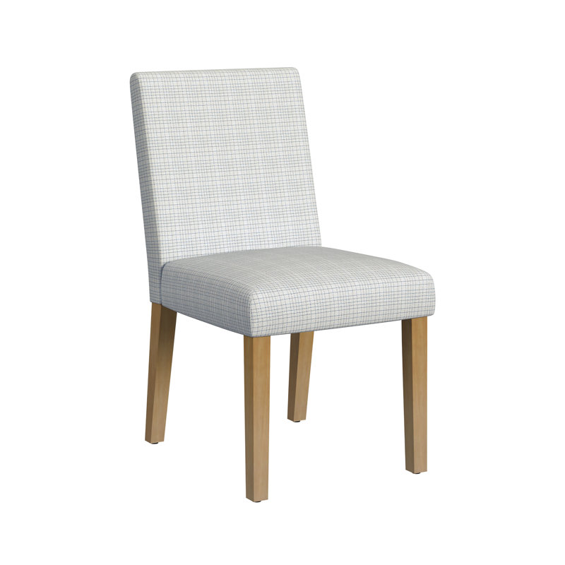 Chaise de salle à manger Prit, Motif quadrillé crème