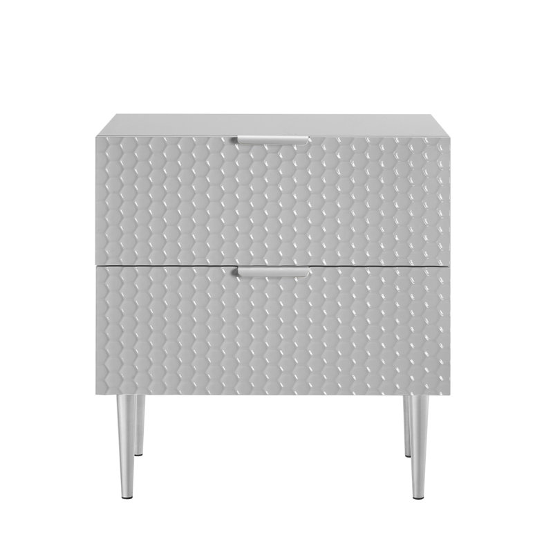 Table de chevet 2 tiroirs Needville, Gris