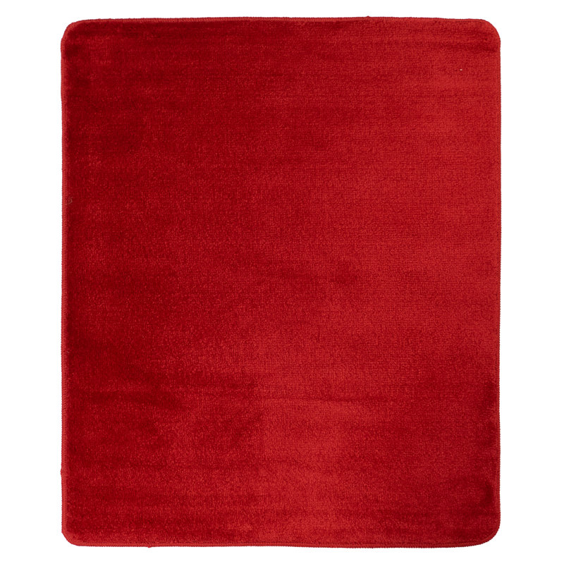 Jaxen uni 30 po x 36 po lavable au tapis et antidérapant, Rectangle 2 pi 6 po x 3 pi, Rouge