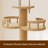 98.4-110.2"H Adjustable Cat Tree With Condos, Scratching Posts And Hammock