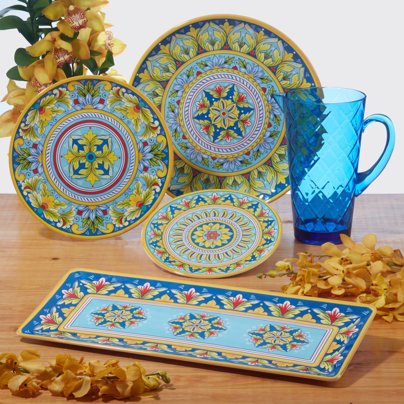 White Melamine 12-Piece Dinnerware Set, Service for 4