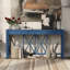 Console en placage d'acacia de 60 pouces avec 4 tiroirs et rangement inférieur ouvert-1336459927
