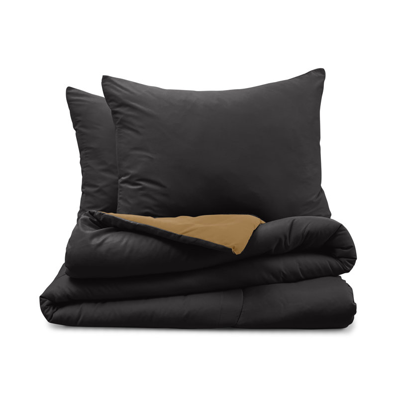 Martex Solid Color Reversible Comforter and Sham Bedding Set Super Soft Brushed Fabric, King Comforter + 2 King Shams 
