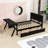 Two Drawers Wooden Platform Bed with Desk, LED Light and USB Ports-9988941
