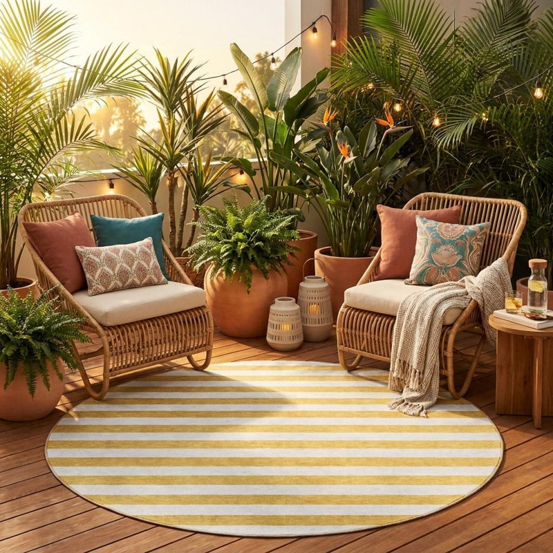 Tapis d'intérieur rond 8 po