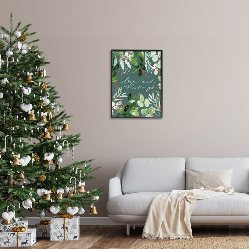 «Love & Blessings Green at-162», Giclée encadrée noir minuit, H 30 po x l 24 po x P 1,5 po