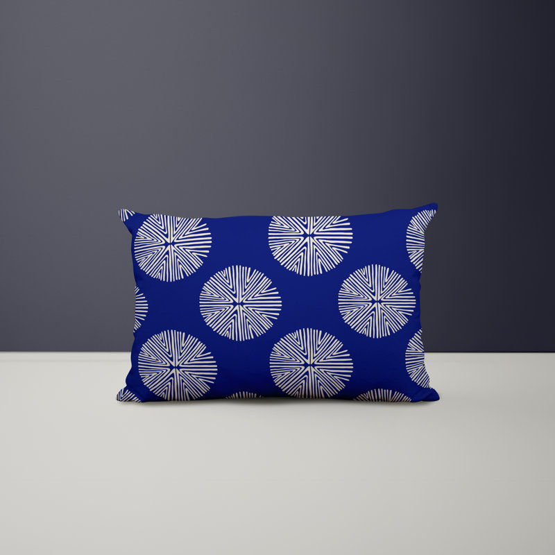 Housse et insert de coussin rectangulaire en polyester pour l'intérieur et l'extérieur, Bleu