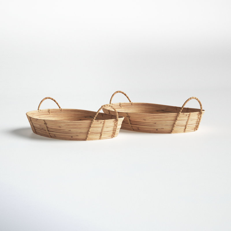 Deirdre Wicker Tray - Set of 2