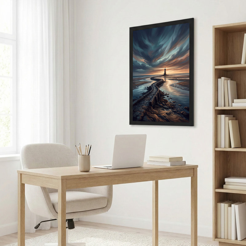 Art mural sur toile, "Phare sur enroulement", H 24 po x l 16 po