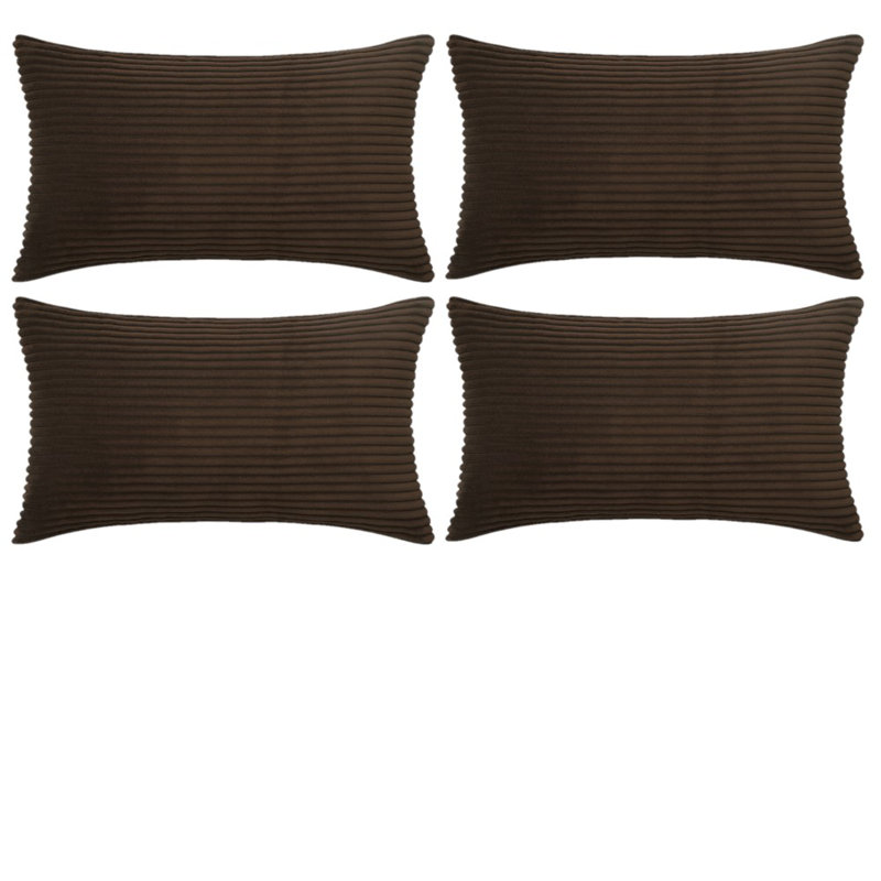 Housse de coussin à rayures, Chocolat