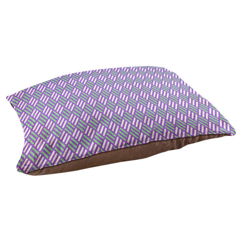 Campion Geometric Fleece Pet Bed, 52" L x 42" W, Purple/Green