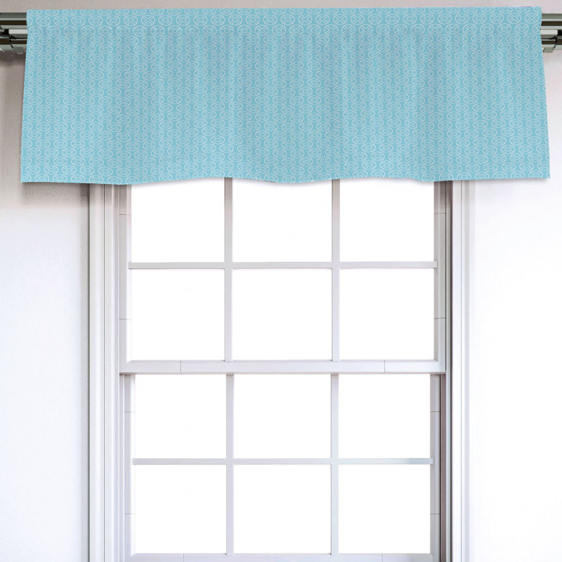 Sateen Geometric Ruffled Window Valance