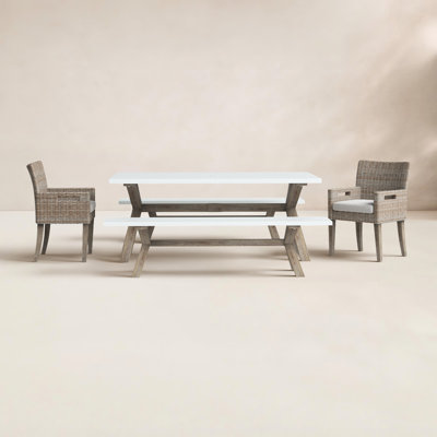 Fleur 74" Eucalyptus Patio Dining Set